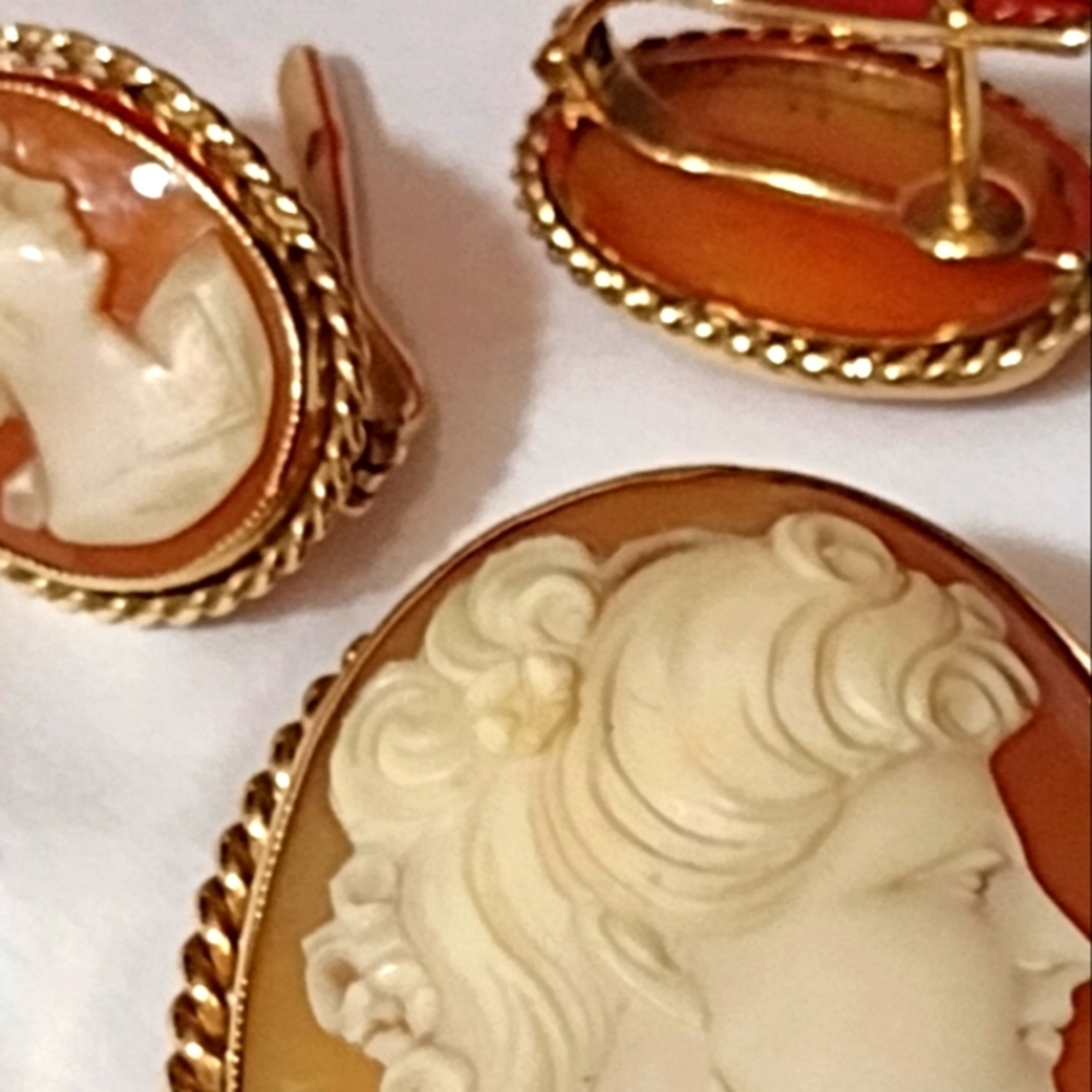 14KT Gold Real Shell Cameos - Picture 5 of 10